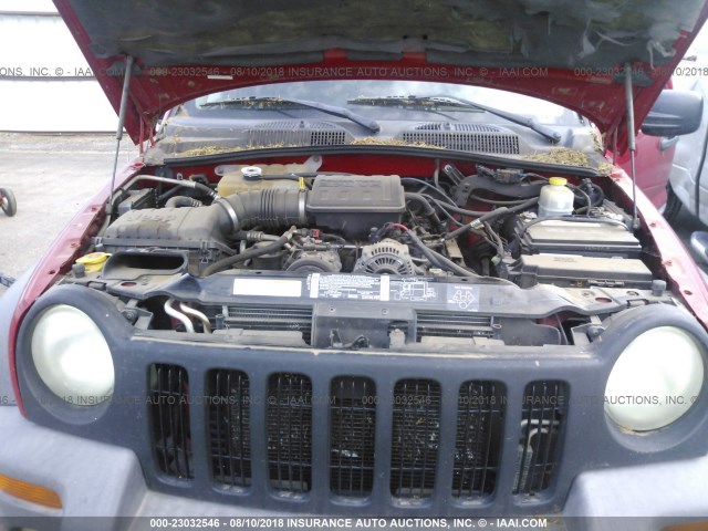 1J4GL48KX3W558999 - 2003 JEEP LIBERTY SPORT/FREEDOM წითელი ფოტო 10