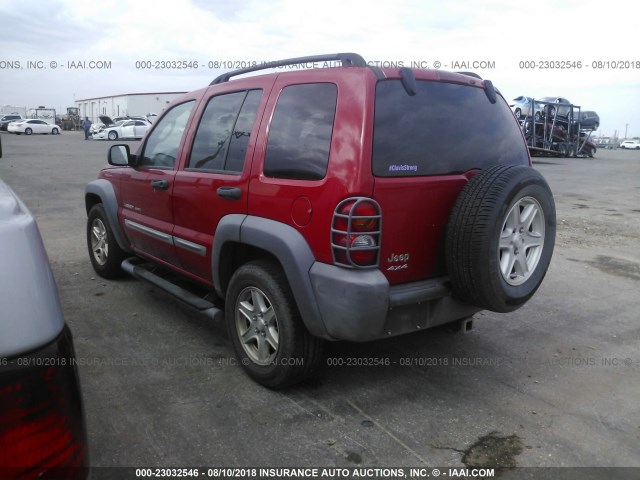 1J4GL48KX3W558999 - 2003 JEEP LIBERTY SPORT/FREEDOM RED photo 3