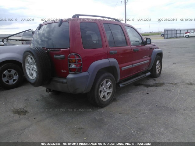 1J4GL48KX3W558999 - 2003 JEEP LIBERTY SPORT/FREEDOM წითელი ფოტო 4