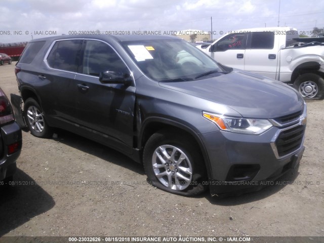 1GNERFKW3JJ176754 - 2018 CHEVROLET TRAVERSE LS GRAY photo 1