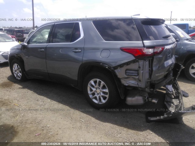 1GNERFKW3JJ176754 - 2018 CHEVROLET TRAVERSE LS GRAY photo 3