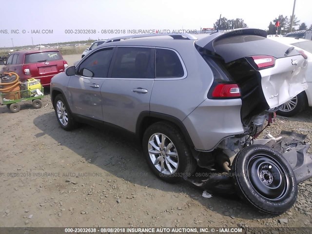 1C4PJMDB4GW152370 - 2016 JEEP CHEROKEE LIMITED 银色 照片 3