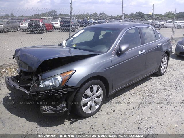 1HGCP36839A022672 - 2009 HONDA ACCORD EXL GRAY photo 2