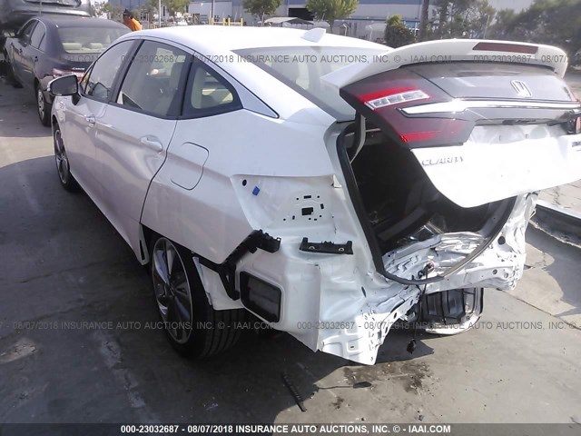 JHMZC5F31JC013156 - 2018 HONDA CLARITY TOURING WHITE photo 3