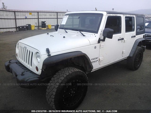 1J4BA3H14AL231353 - 2010 JEEP WRANGLER UNLIMITED SPORT WHITE photo 2