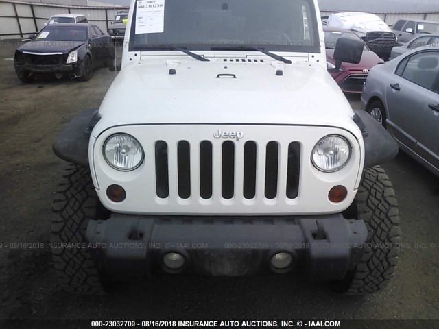 1J4BA3H14AL231353 - 2010 JEEP WRANGLER UNLIMITED SPORT WHITE photo 6