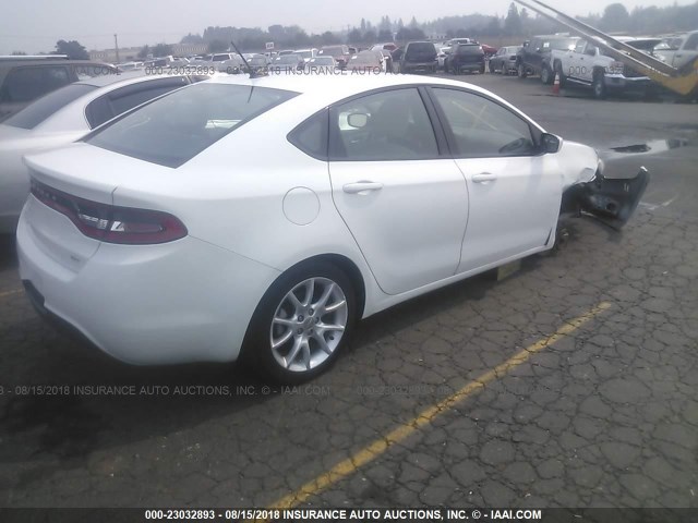 1C3CDFBA6DD131642 - 2013 DODGE DART SXT WHITE photo 4