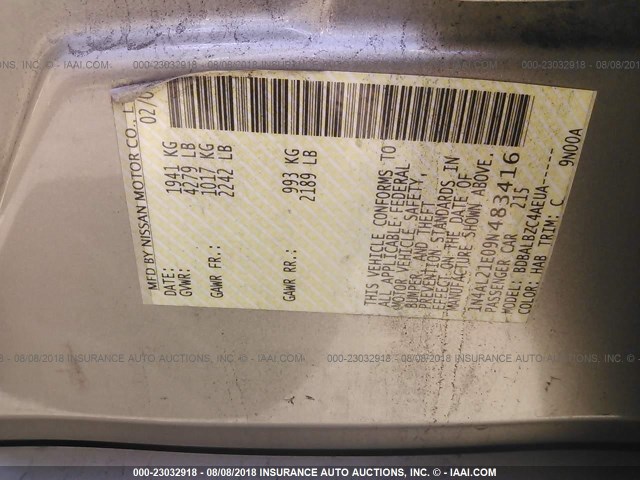 1N4AL21E09N483416 - 2009 NISSAN ALTIMA 2.5/2.5S GOLD photo 9