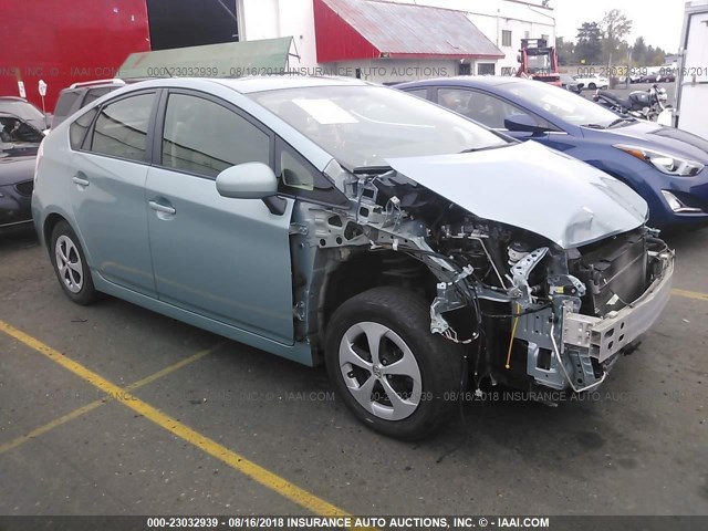 JTDKN3DU2D5699911 - 2013 TOYOTA PRIUS GREEN photo 1