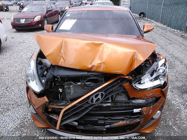 KMHTC6AE8FU238984 - 2015 HYUNDAI VELOSTER TURBO ORANGE photo 6