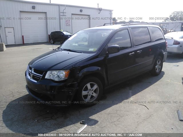 2C4RDGCG4DR581365 - 2013 DODGE GRAND CARAVAN SXT BLACK photo 2