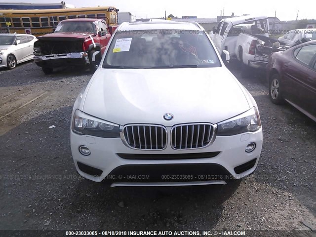 5UXWX9C56G0D91569 - 2016 BMW X3 XDRIVE28I WHITE photo 6