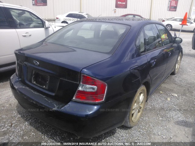 4S3BL616057223921 - 2005 SUBARU LEGACY 2.5I BLUE photo 4