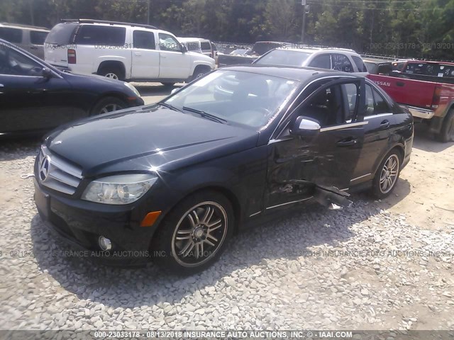 WDDGF56X28F159860 - 2008 MERCEDES-BENZ C 350 BLACK photo 2