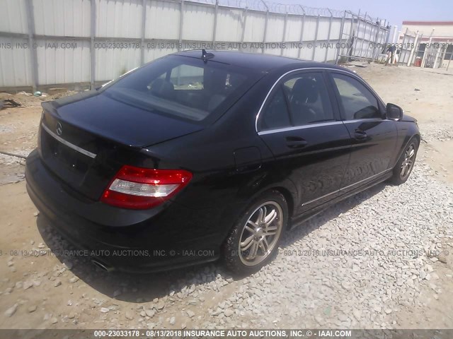 WDDGF56X28F159860 - 2008 MERCEDES-BENZ C 350 BLACK photo 4