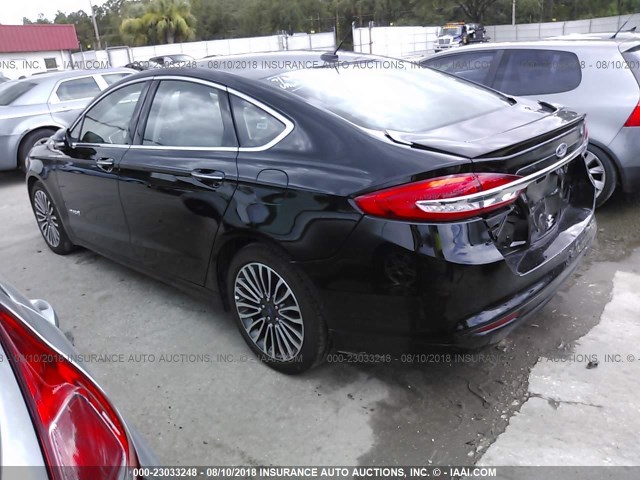 3FA6P0RU7HR388583 - 2017 FORD FUSION TITANIUM HEV BLACK photo 3