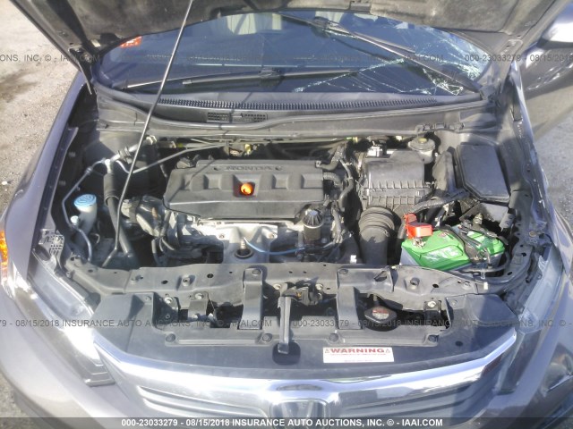 2HGFB2F97CH543952 - 2012 HONDA CIVIC EXL 棕色 照片 10