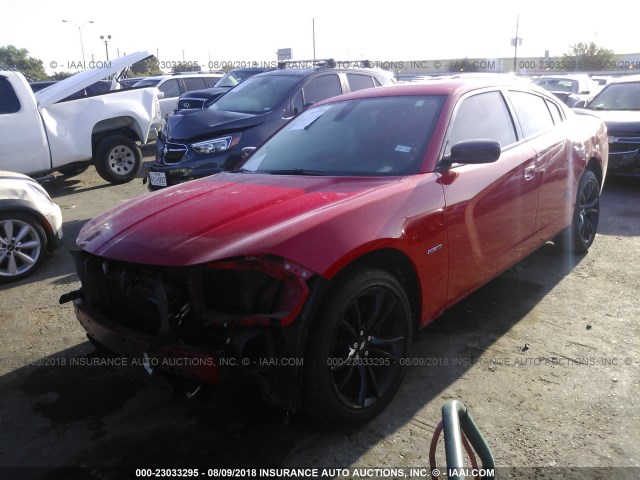 2C3CDXCT1JH129205 - 2018 DODGE CHARGER R/T RED photo 2