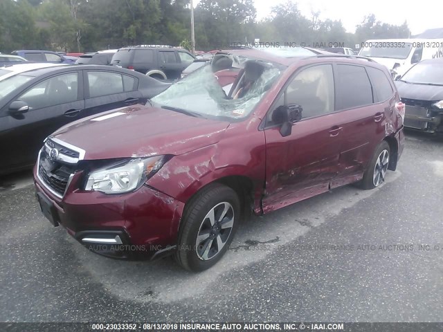 JF2SJAEC4HH497115 - 2017 SUBARU FORESTER 2.5I PREMIUM RED photo 2