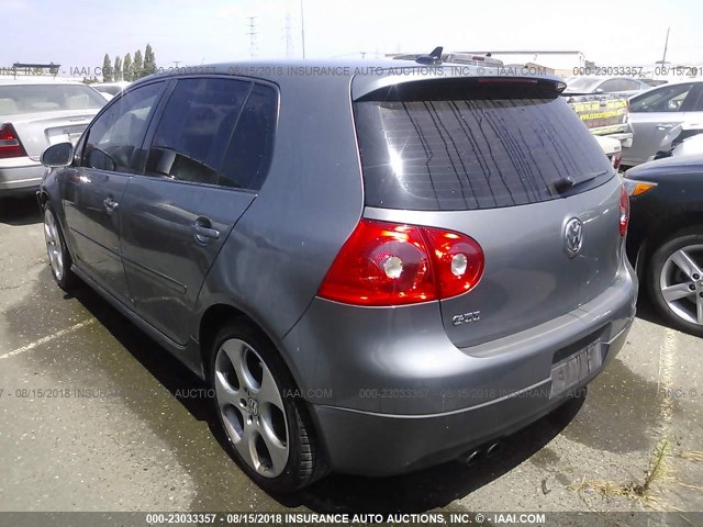 WVWHV91K27W130054 - 2007 VOLKSWAGEN NEW GTI GRAY photo 3