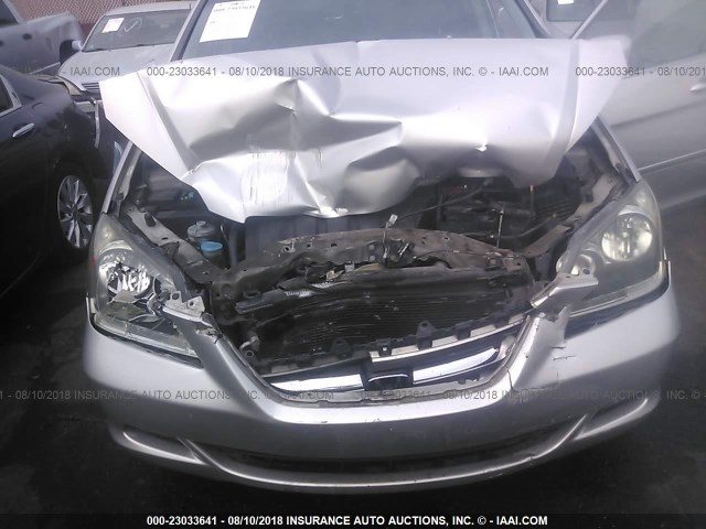 5FNRL38756B434958 - 2006 HONDA ODYSSEY EXL SILVER photo 6