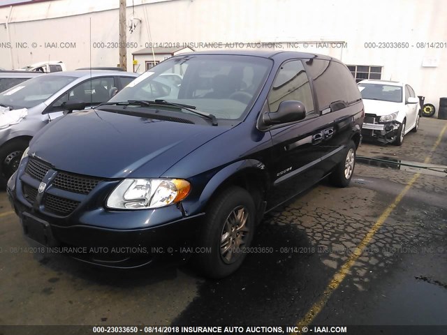 1B4GP45G51B113209 - 2001 DODGE CARAVAN SPORT Dark Blue photo 2