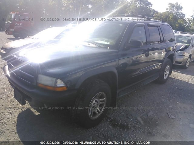 1D4HS38N43F576077 - 2003 DODGE DURANGO SPORT BLUE photo 2