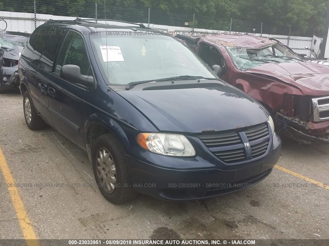 1D4GP45R76B577083 - 2006 DODGE CARAVAN SXT BLUE photo 1