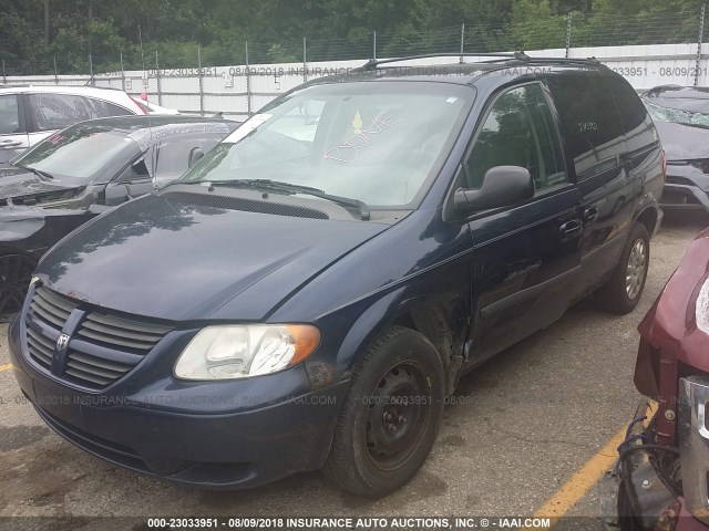 1D4GP45R76B577083 - 2006 DODGE CARAVAN SXT BLUE photo 2