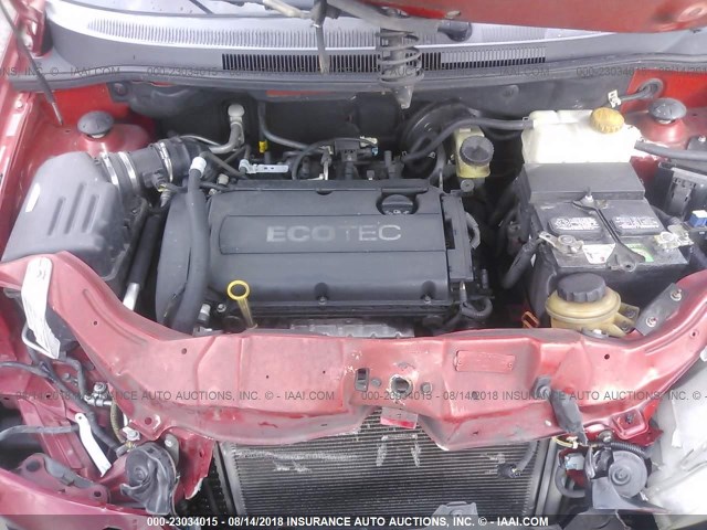 KL1TD6DE7AB096345 - 2010 CHEVROLET AVEO LS/LT RED photo 10