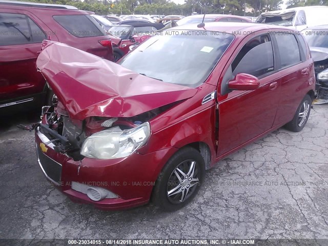 KL1TD6DE7AB096345 - 2010 CHEVROLET AVEO LS/LT RED photo 2