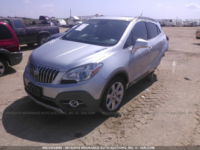 KL4CJDSB8EB700578 - 2014 BUICK ENCORE PREMIUM SILVER photo 2