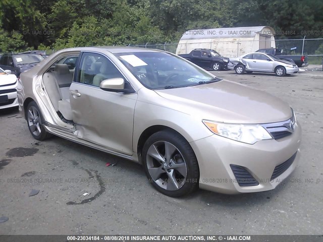 4T4BF1FK2CR198469 - 2012 TOYOTA CAMRY SE/LE/XLE GOLD photo 1