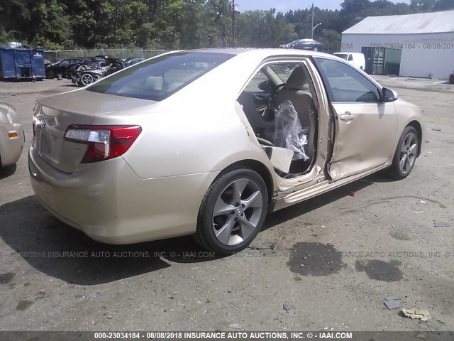 4T4BF1FK2CR198469 - 2012 TOYOTA CAMRY SE/LE/XLE GOLD photo 4