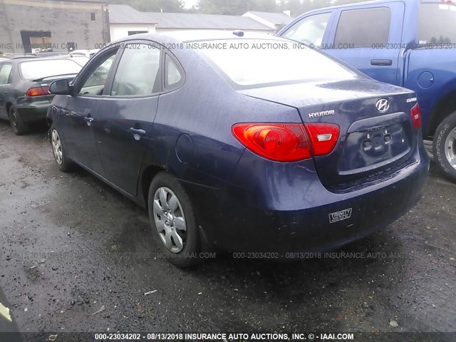 KMHDU46DX8U573026 - 2008 HYUNDAI ELANTRA GLS/SE/LIMITED BLUE photo 3