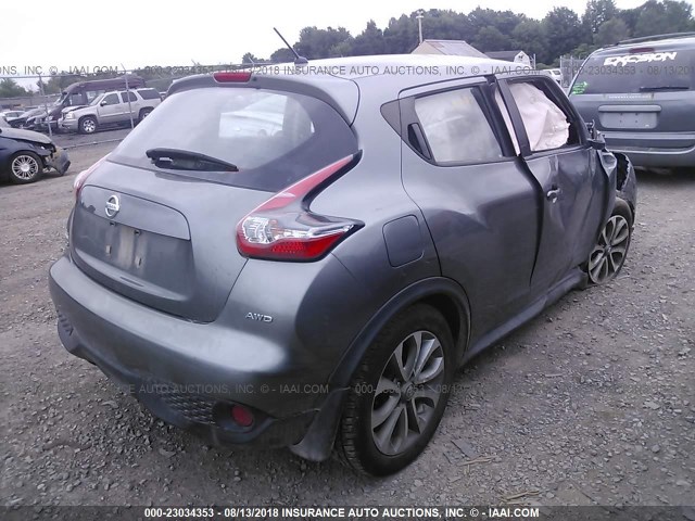 JN8AF5MV3FT556546 - 2015 NISSAN JUKE S/SV/SL/NISMO GRAY photo 4