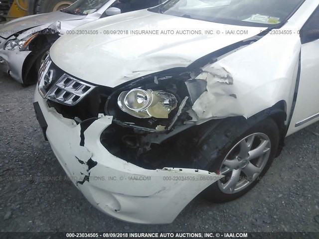 JN8AS5MV0BW277768 - 2011 NISSAN ROGUE S/SV/KROM WHITE photo 6