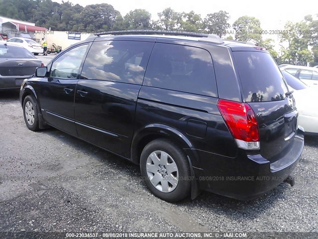 5N1BV28U76N127669 - 2006 NISSAN QUEST S/SE/SL BLACK photo 3