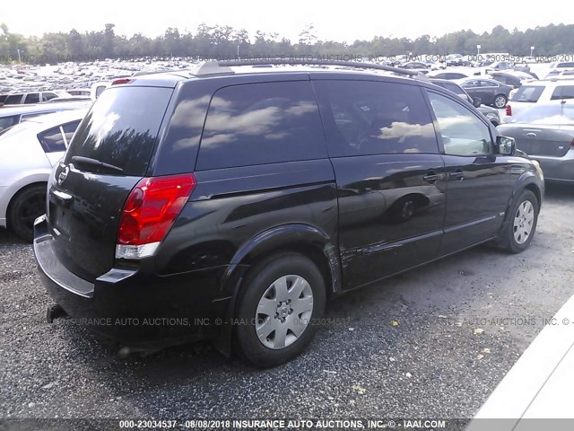 5N1BV28U76N127669 - 2006 NISSAN QUEST S/SE/SL BLACK photo 4