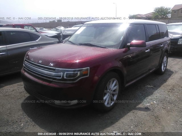 2FMGK5D86DBD17044 - 2013 FORD FLEX LIMITED RED photo 2