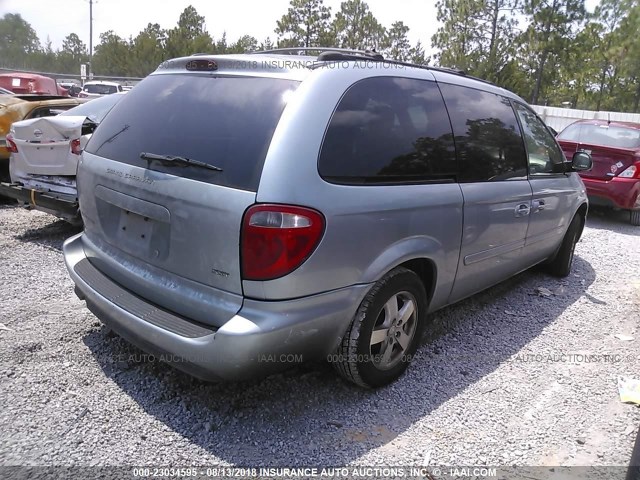 2D4GP44L65R137997 - 2005 DODGE GRAND CARAVAN SXT Light Blue photo 4