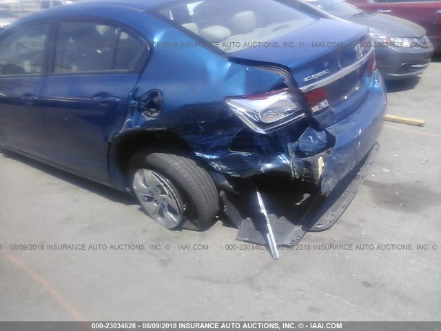 19XFB2F52DE285297 - 2013 HONDA CIVIC LX BLUE photo 6