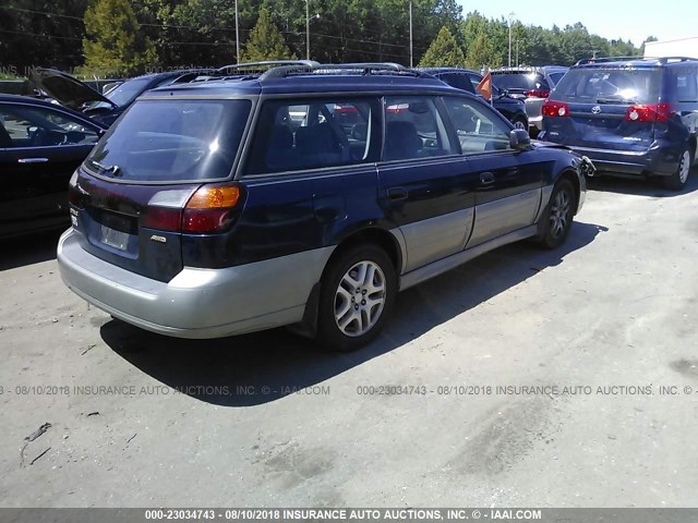 4S3BH675X17668399 - 2001 SUBARU LEGACY OUTBACK AWP BLUE photo 4