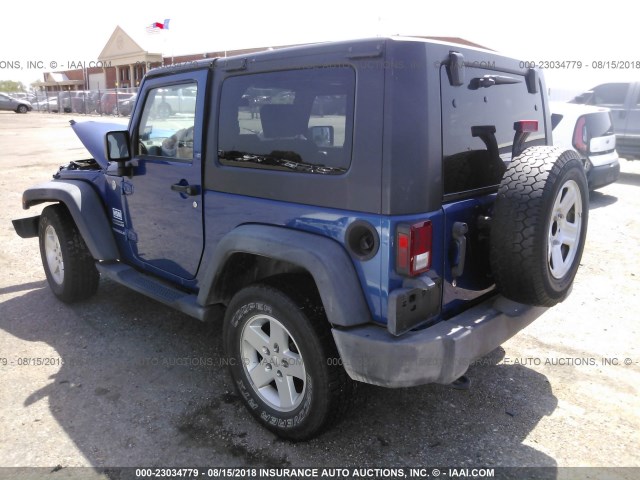 1J4AA2D16AL113154 - 2010 JEEP WRANGLER SPORT 蓝色 照片 3