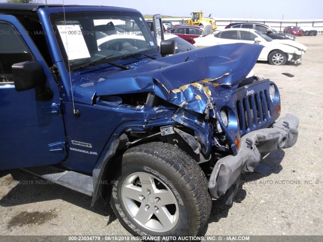 1J4AA2D16AL113154 - 2010 JEEP WRANGLER SPORT BLUE photo 6