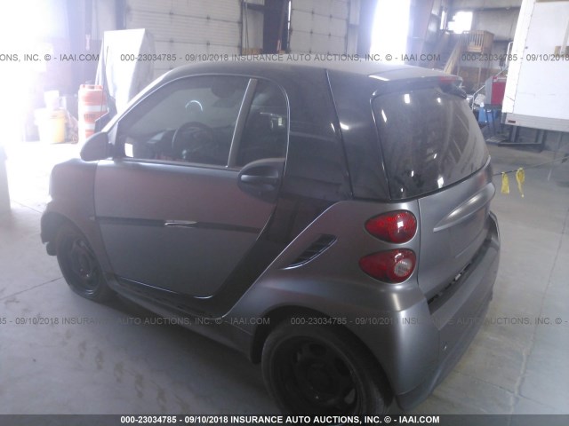 WMEEJ3BAXEK771301 - 2014 SMART FORTWO PURE/PASSION GRAY photo 3