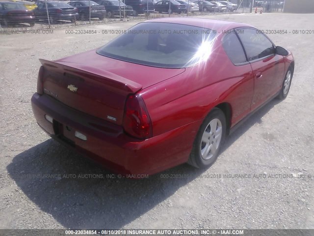 2G1WJ15K179269981 - 2007 CHEVROLET MONTE CARLO LS RED photo 4