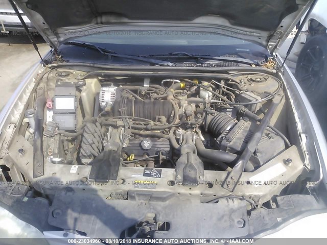 2G1WX15K029391092 - 2002 CHEVROLET MONTE CARLO SS ვერცხლისფერი ფოტო 10