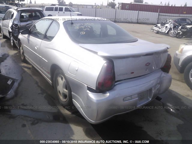 2G1WX15K029391092 - 2002 CHEVROLET MONTE CARLO SS ვერცხლისფერი ფოტო 3