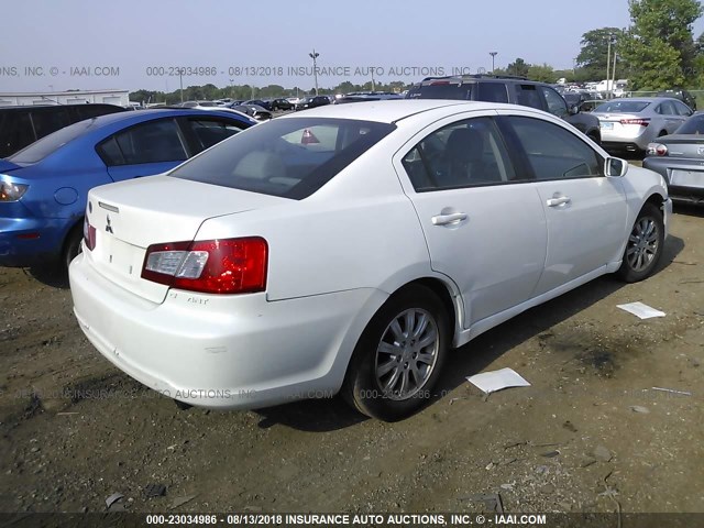 4A32B2FF4BE009250 - 2011 MITSUBISHI GALANT FE WHITE photo 4